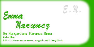 emma maruncz business card